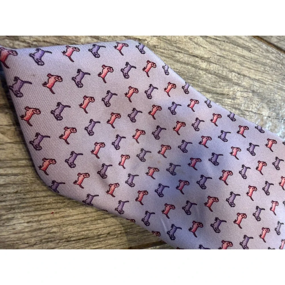 Zadi Andrews Ties 100% Silk Neck Tie Novelty Necktie Weiner Dog Italy‎ Italian